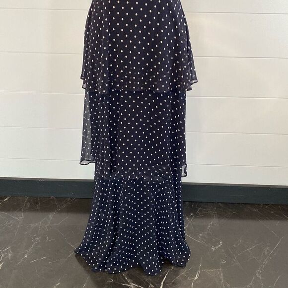 Marc New York Classic Dot Chiffon Halter Neck Tier Maxi Dress - Picture 3 of 10